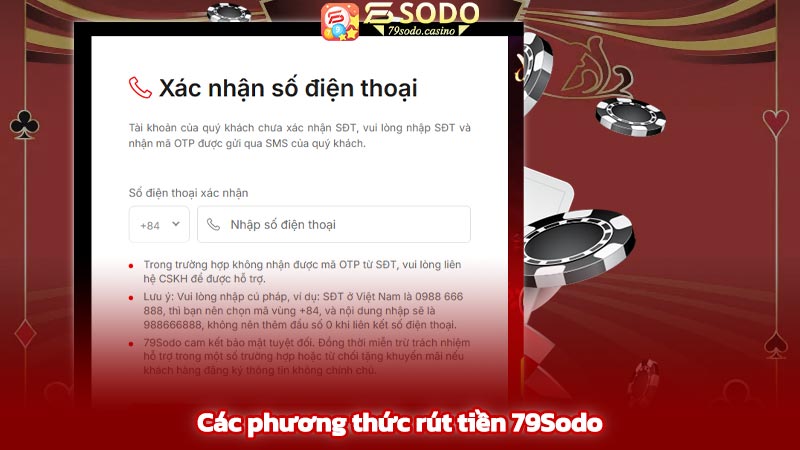 Các phương thức rút tiền 79Sodo